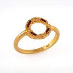 Ring with Stone Imitation & Enamel