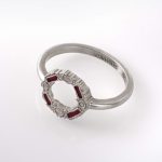 Ring with Stone Imitation & Enamel