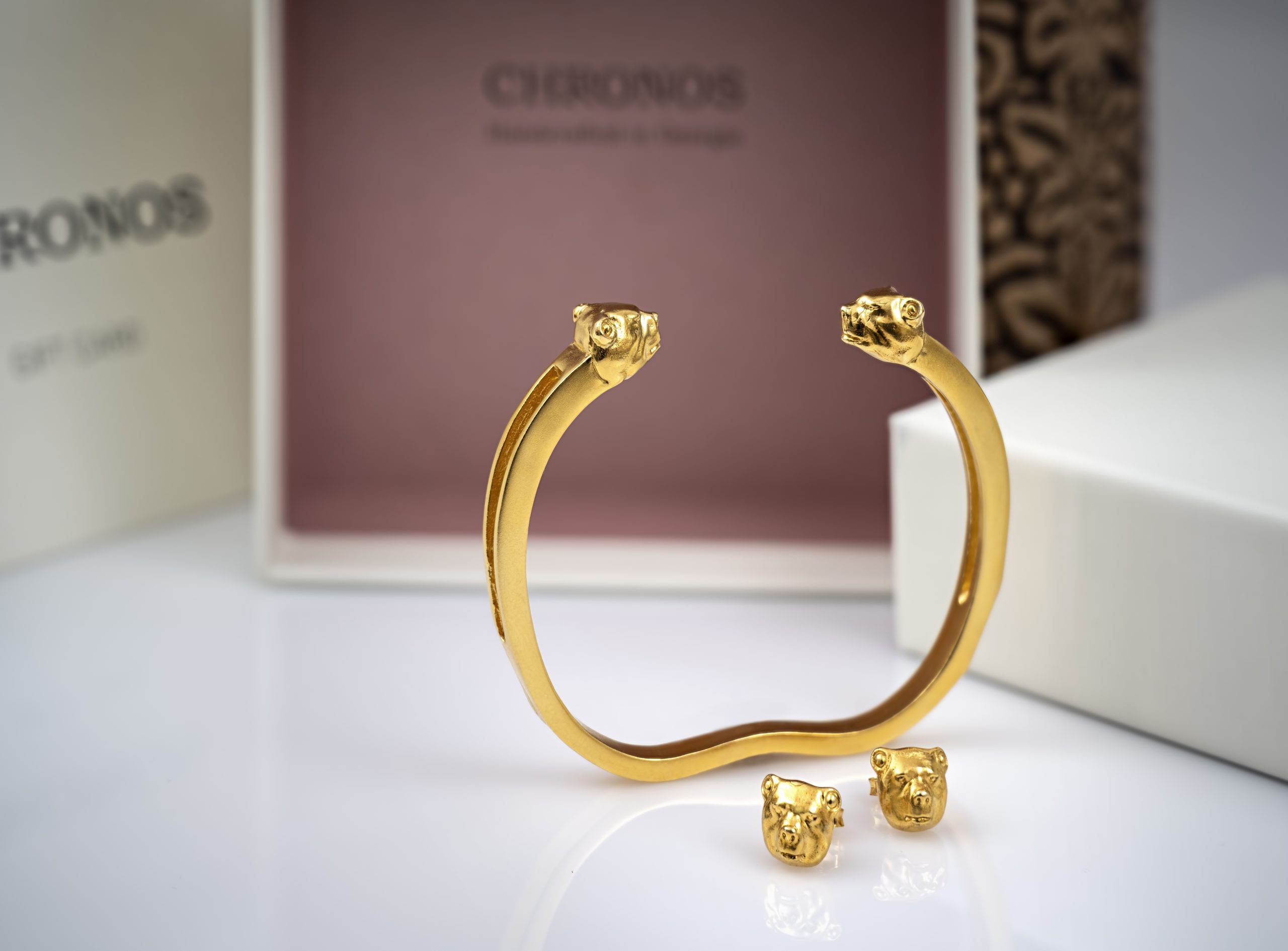 დათვები Серьги с головой медведя — изображение 2